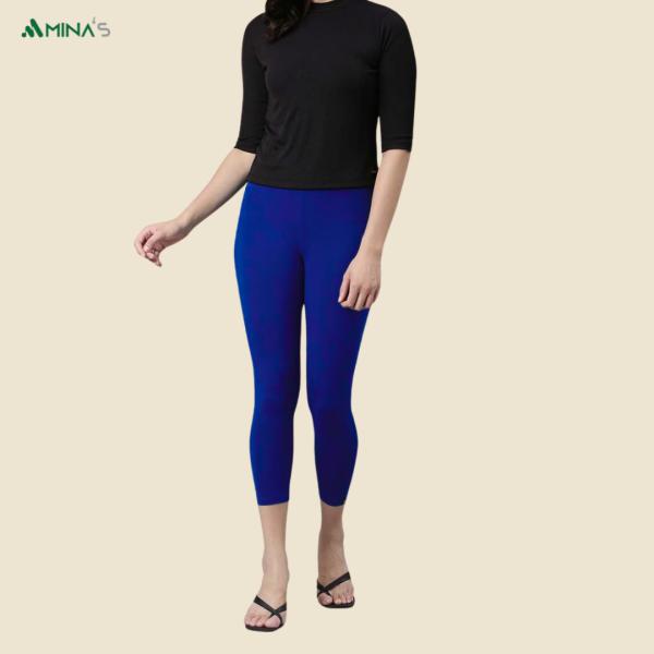 Womens Ankle Fit Leggings | Cotton Lycra |Waist Rib | All Colors | Manufacturer To Consumer Direct Sale