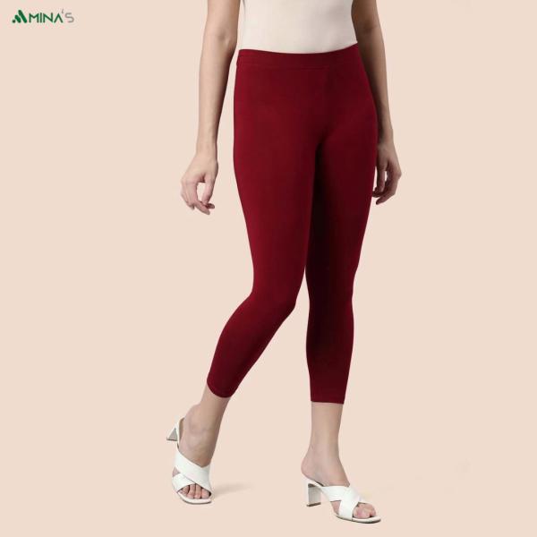Womens Ankle Fit Leggings | Cotton Lycra |Waist Rib | All Colors | Manufacture To Consumer Direct Sale