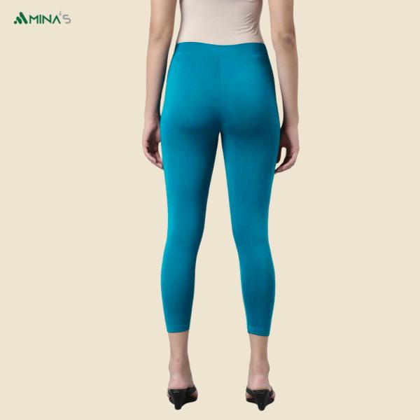 Womens Ankle Fit Leggings | Cotton Lycra |Waist Rib | All Colors | Manufacturer To Consumer Direct Sale