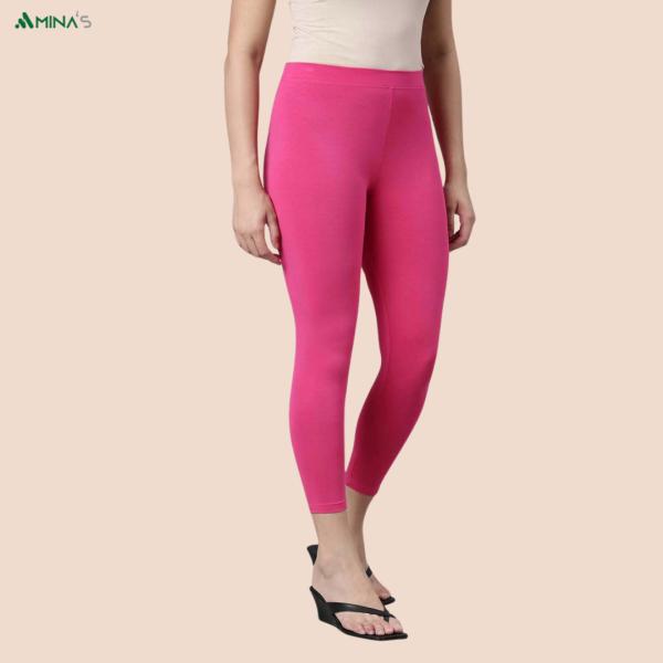 Womens Ankle Fit Leggings | Cotton Lycra |Waist Rib | All Colors | Manufacture To Consumer Direct Sale
