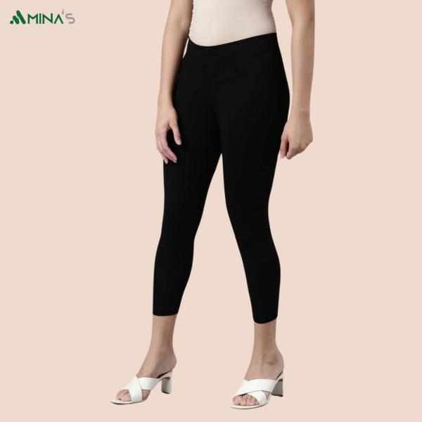 Womens Ankle Fit Leggings | Cotton Lycra |Waist Rib | All Colors | Manufacturer To Consumer Direct Sale