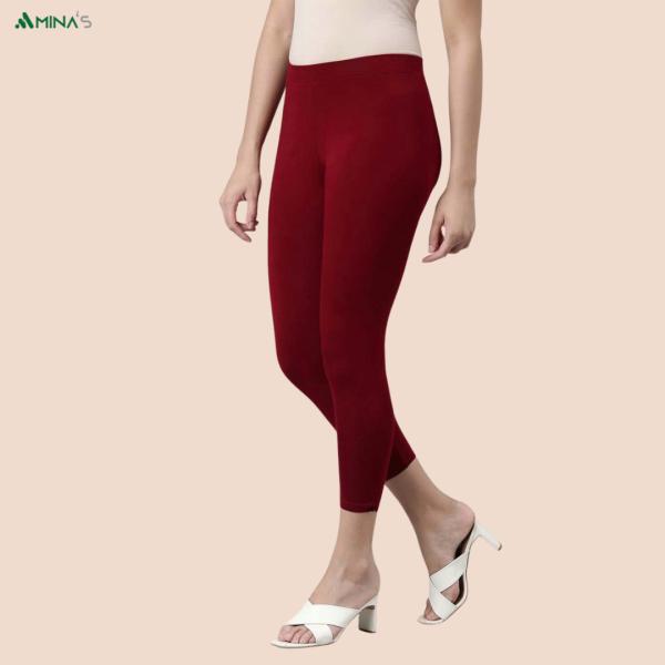 Womens Ankle Fit Leggings | Cotton Lycra |Waist Rib | All Colors | Manufacture To Consumer Direct Sale