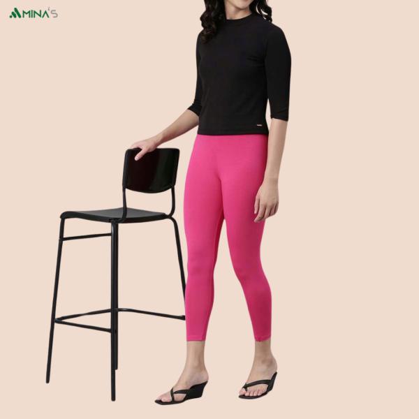 Womens Ankle Fit Leggings | Cotton Lycra |Waist Rib | All Colors | Manufacture To Consumer Direct Sale