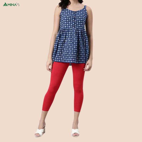 Womens Ankle Fit Leggings | Cotton Lycra |Waist Rib | All Colors | Manufacture To Consumer Direct Sale