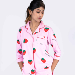 Berry Dream Pink Pyjama Set | Notched Collor | 100% Pure Cotton | Bio-Washed | Manufacture to Consumer Direct sale