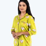 Calf Cutie Green Pyjama Set | Notched Collor | 100% Pure Cotton | Bio-Washed | Manufacture to Consumer Direct sale