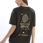 Womens Self-Love Printed Olive Green Oversized T-Shirt | Round Neck | 100% Pure Cotton | Bio-Washed | Manufacture to Consumer Direct sale
