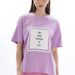 Womens Best Version Printed Purple Oversized T-shirt | Round Neck | 100% Pure Cotton | Bio-Washed | Manufacture to Consumer Direct sale